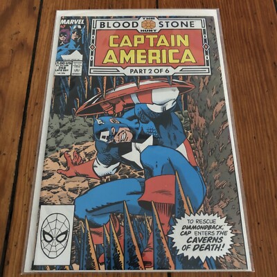 Captain America #358 (1989 DC) ''The Bloodstone Hunt'' feat. Diamondback - VF