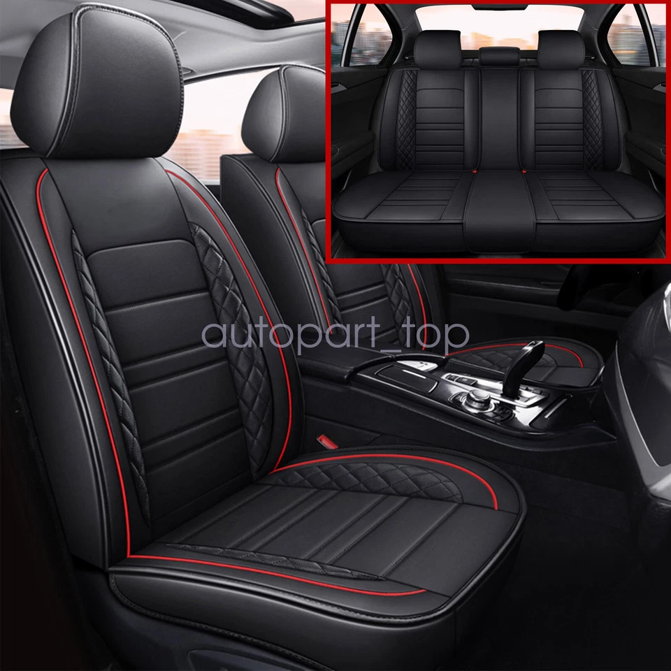 Car Seat Covers for Volvo V50 V70 V60 V90 Cross Country 5 Seats Leather Black Foto 4 de 4