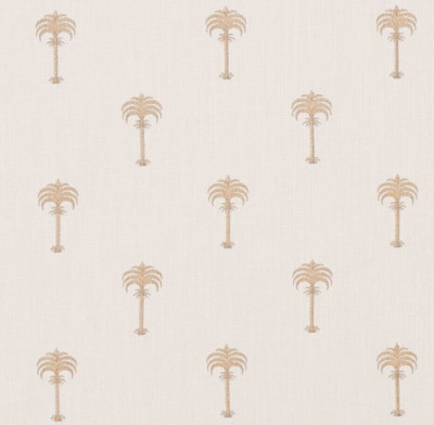 CLARKE AND CLARKE CURTAIN FABRIC DESIGN Menara 3.6 MTRS METALLIC ROSE GOLD/IVORY