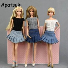 Blue Jeans Skirt Casual Wear Clothes For 11.5in Doll Toy A-line Skirt Princess
