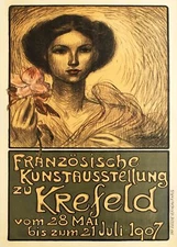 Decoration Poster.Home room art.Interior design.1907 Krefeld.Woman portrait.7216