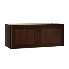 Shaker Assembled 30x23.5x15 in. Wall Bridge Kitchen Cabinet in Java
