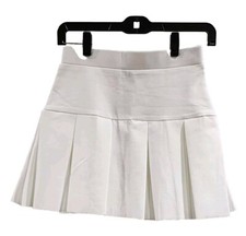 Lioness Size XS Womens White Pleated Tennis Fit Flare Mini Skirt