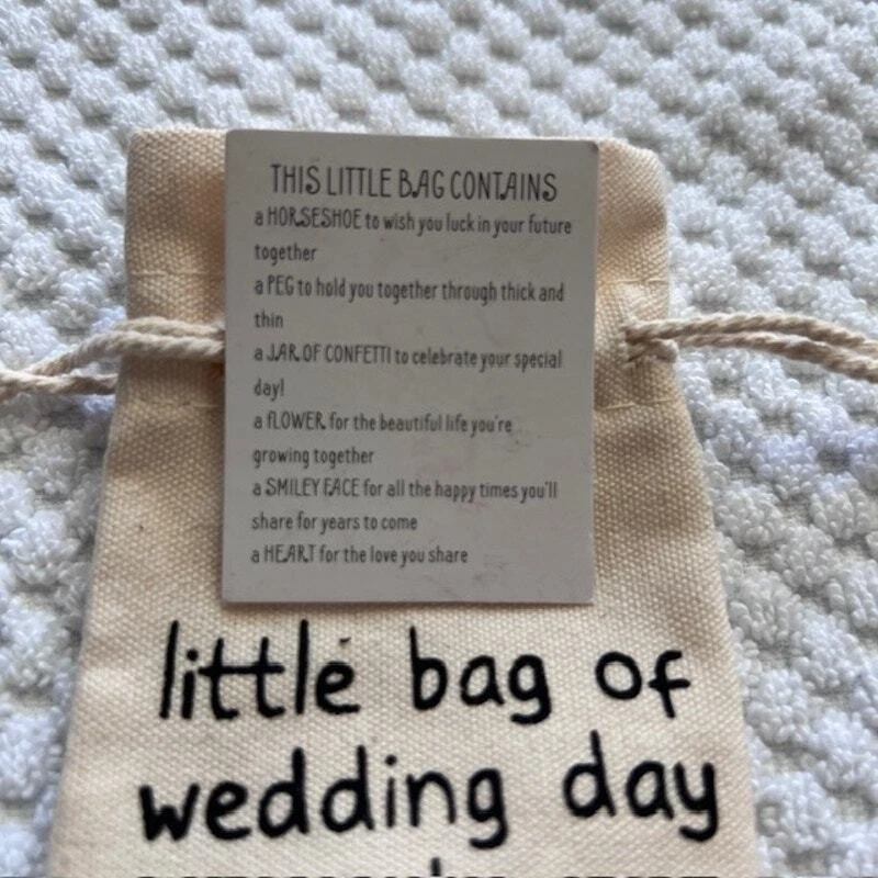 Pequeña Bolsa De Deseos De Día De Boda Especial Novia Damas De honor Regalo Fiesta Bendición Foto 2 de 4