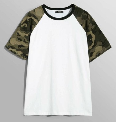 Men Camo Raglan Sleeve T-shirt | eBay