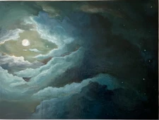 art authentic oil painting on wood panel 12”x16”