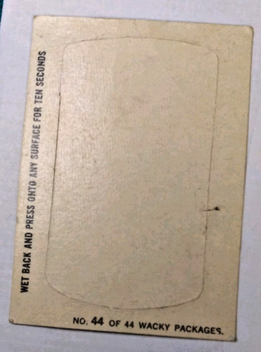 1967 Topps Set-Break Wacky Packs Die-Cut # 44 Quacker Oats - Quaker - Picture 3 of 3