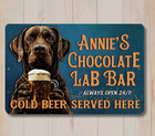 Chocolate Lab Custom Sign labrador dog Beer Personalized Bar Man Cave Metal tin