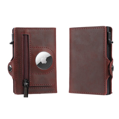 AirTag Wallet Genuine Leather Credit Card Money Holder Air Tag Case Airtag Cover - Picture 42 of 55