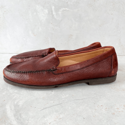 VTG Deercraft buckskin deer leather brown loafers men display picture 3
