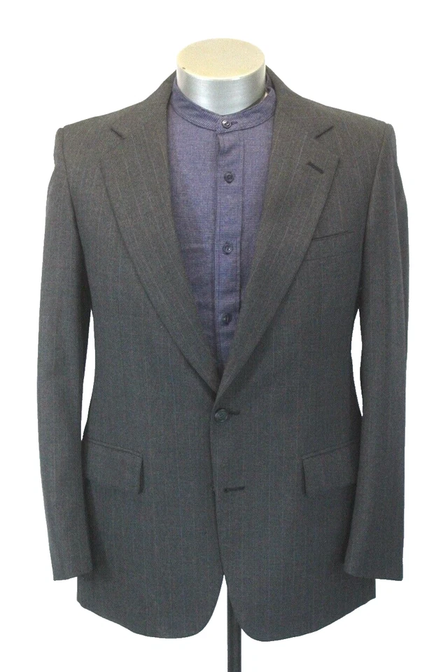 mens charcoal pinstripe Vintage 80s Cricketeer 2pc Pant Suit all season 40 R - Image 2 of 4