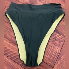 NWT Aerie High Waisted Cheeky Bikini Bottom in Forest Green - Size L