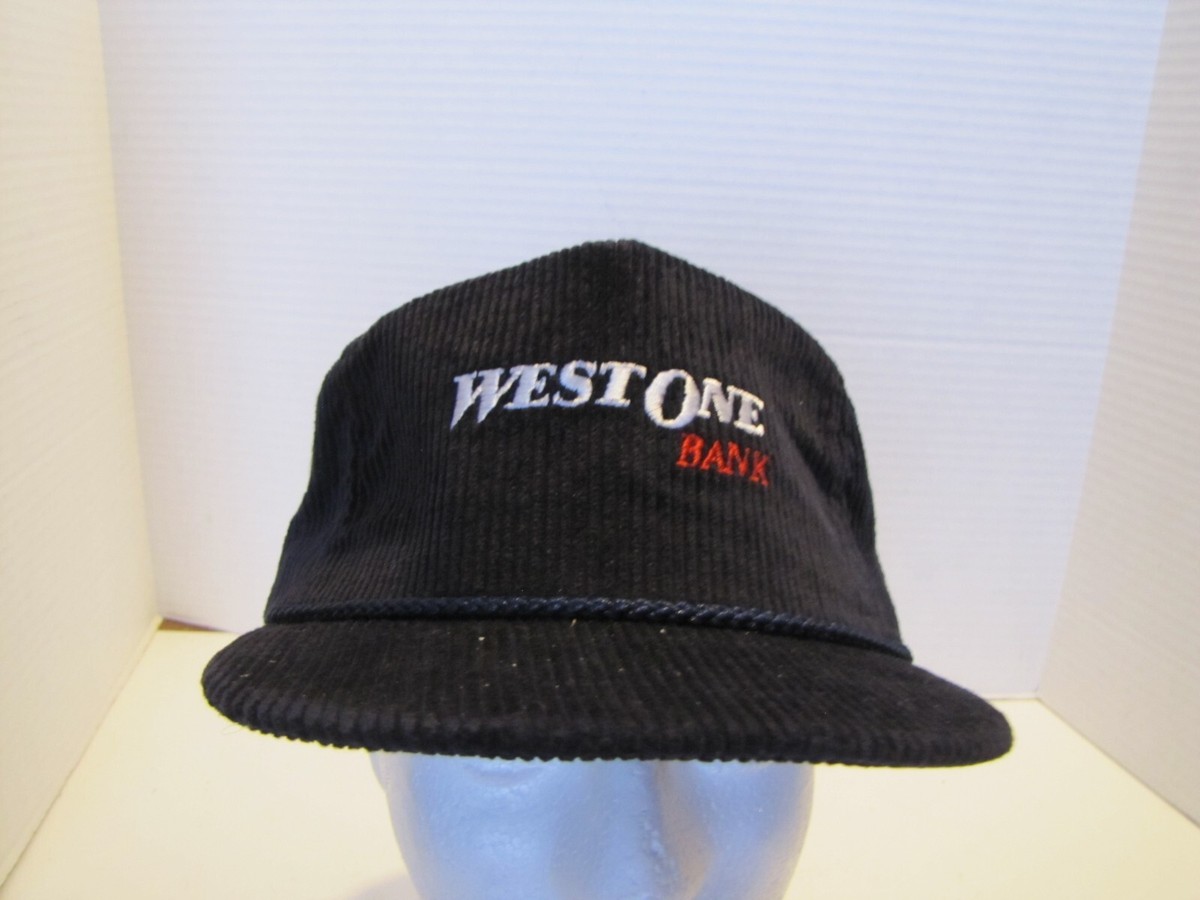 VTG OWNCO MARKETING WEST ONE BANK CORDUROY BLACK ADJ HAT/CAP