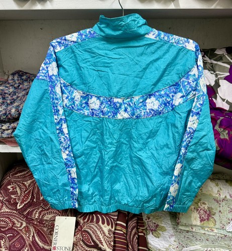 Vintage Corner Stone Girls 14/16 Turquoise Wind Set Jacket Pants Women XS Small - Picture 4 of 11