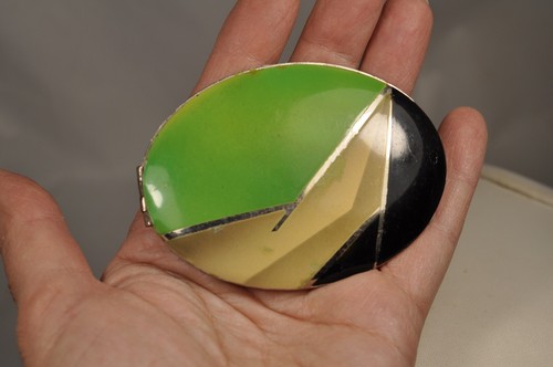 POUDRIER ANCIEN ART DECO LAQUE ANTIQUE LACQUER POWDER COMPACT - Imagen 2 de 12