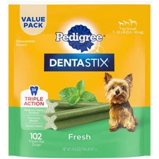 PEDIGREE DENTASTIX Dental Dog Treats for Toy/Small Dogs Fresh Flavor Dental