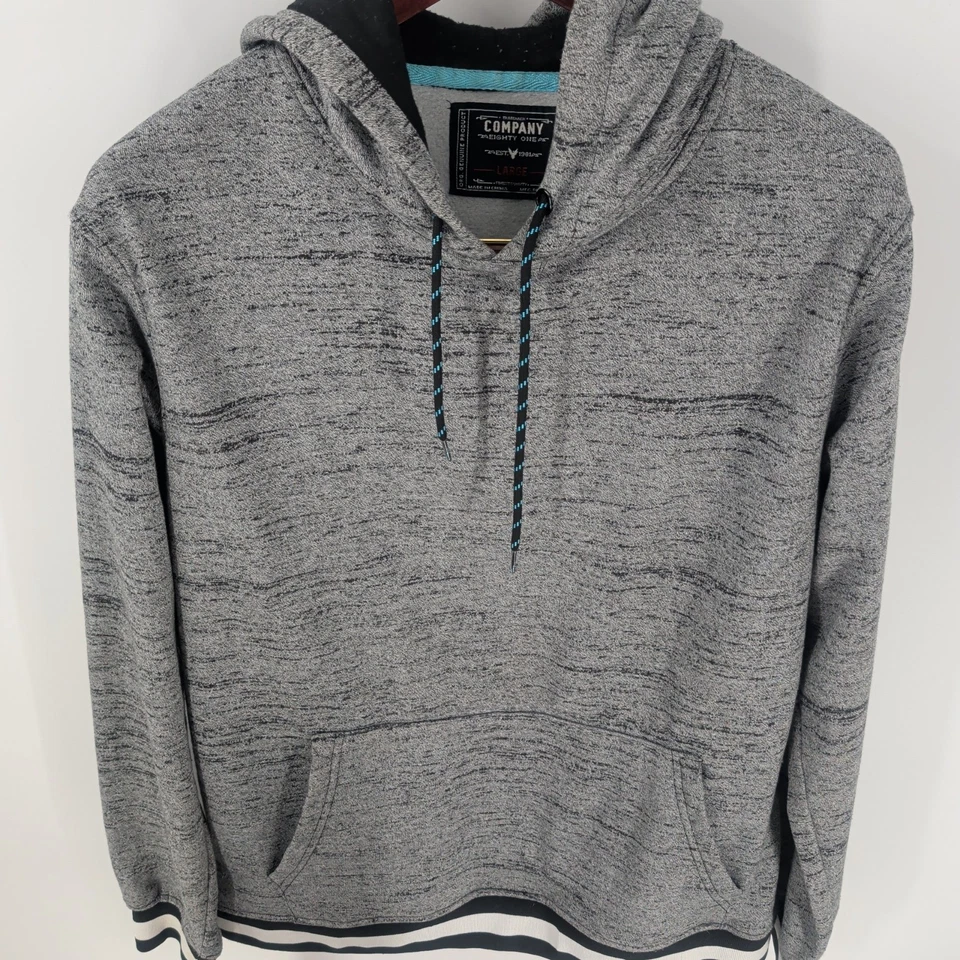 Company Eighty One Kangaroo Pocket Modern Pullover Hoodie Heather Gray Size L - Image 3 of 4