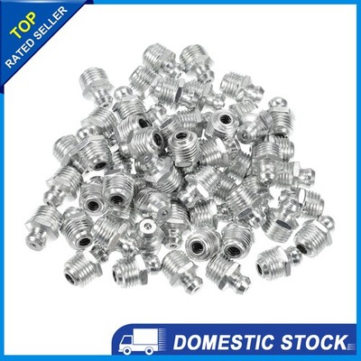 Universal M10x1 Grease Zerk Nipple Fitting Galvanized Steel Pack of 50