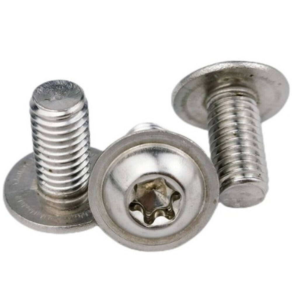 M8 - 1.25 A2 Stainless Steel Flange Torx Button Head Screws Six Lobe Allen Bolts