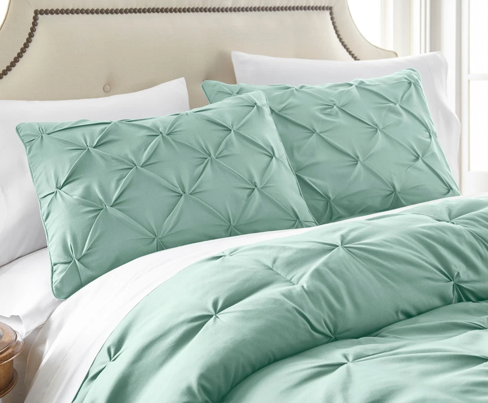 Chezmoi Collection Berlin Pinch Pleat Pintuck Bedding Comforter Set All Sizes - Image 4 of 4