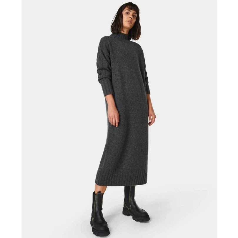 sweaty-betty mountain wool yak turtleneck midi dress sweater
