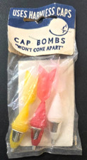 Vintage Cap Bombs - PACK of 3 Plastic ROCKETS, NOS, UNOPENED, 1960s, Hong Kong