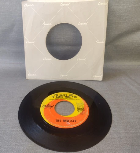 ORIG. I’m HAPPY JUST TO DANCE WITH YOU BEATLES 1964 45 RPM CAPITOL  5234