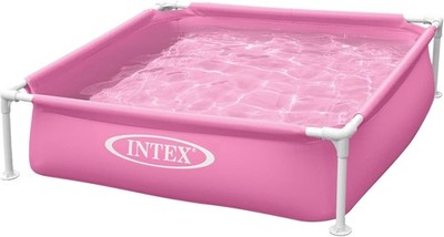 Intex 57172NP Mini Frame Pool Rosa Stahl PVC 122x122x30cm Aufstellpool