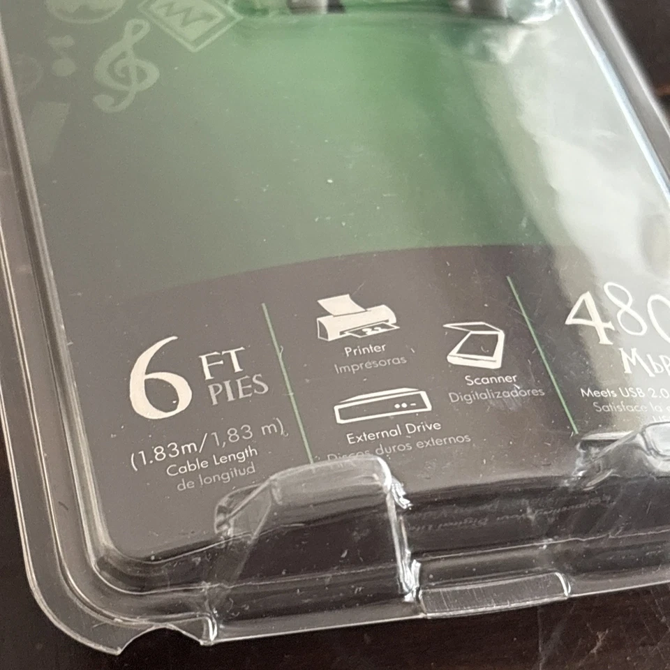 HP Monster 6 ft. A to B USB Cable 480 MbPS USB-6 ES 122243-00 – NEW - SEALED! - Image 4 of 4