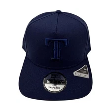 New Era Texas Rangers A-Frame 9FIFTY Snapback Pre-Curved Navy blue hat cap