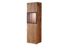 Designer Vitrine Eiche Massivholz rustikal Wild-/Zerreiche Holz modern 50x180