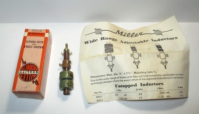J.W. Miller 9016 Adjustable Tapped Inductor RF Coil 10-50 MH NOS in Box