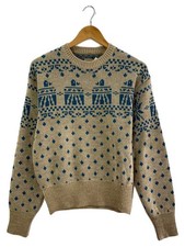 KAPITAL 5G Jacquard Knit Vintage Sweater, Size 3, Acrylic, Beige, K2410KN