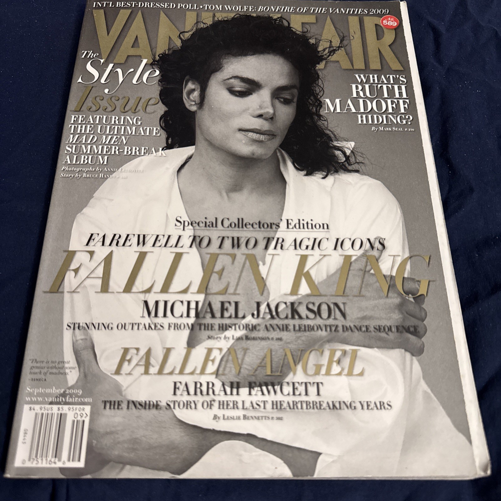 Vanity Fair Magazine. Michael Jackson. September 2009. Fallen King.