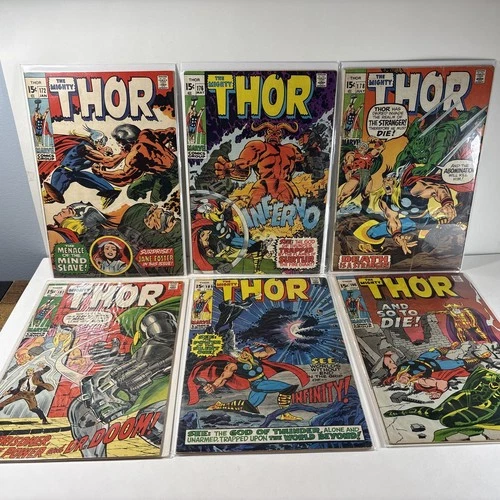 Marvel Comics Thor 1970 Comic Book Lot Of 6 Vintage Bronze Era