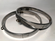 Jeep Willys 1948 - 1951 Stainless Steel Headlight Retainer Set Of 2 Oem