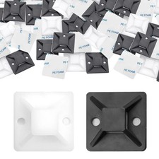 Klebesockel für Kabelbinder Befestigungssockel Montagesockel Halter White/Black