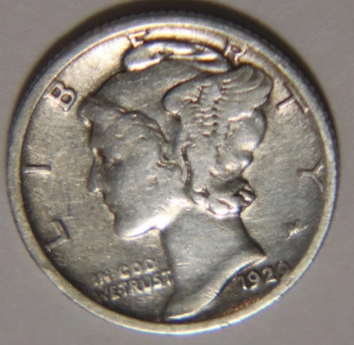1929 S Mercury Dime 10C Cents Coin Silver, VF+!