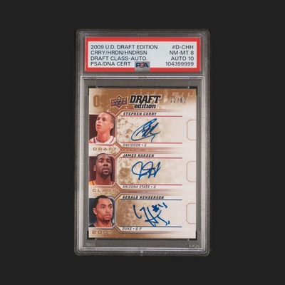 #ad 2009 Upper Deck Draft Edition Curry Harden Henderson D CHH Auto #12 60 $1599.99