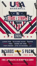 2020 PANINI STARS & STRIPES BASEBALL SEALED HOBBY BOX 5 PACK BOX, 8 CARD PACKS