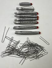 Lot of 5 Vintage Tip-Top Hair Curlers Rollers Metal Aluminum Many Bobby Pins
