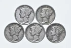 High Grade Lot 1936 1939 1935 1938 1937 Mercury Dime Collection *341