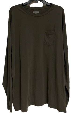 ROUNDTREE & YORKE Long Slv Soft Washed Jersey T-Shirt mit Tasche Gr. XLT Braun - Bild 1 von 9