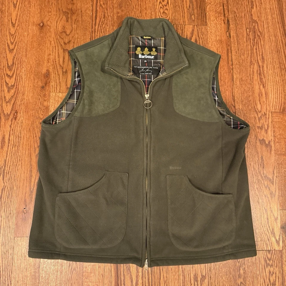 Barbour Dunmoor Waistcoat Fleece Gilet Vest Men’s 2XL Green Northumberland Range - Image 2 of 4