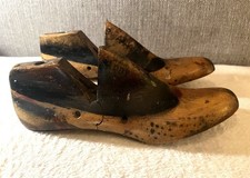 2 VTG Antique Wood Wooden  Metal Shoe Lasts Forms Molds Sizes 8.5 AAAA Paddy