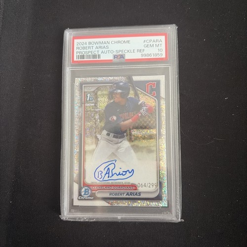 2024 Bowman Chrome Autographs Robert Arias Speckle Refractor /299 PSA 10 #CPARA