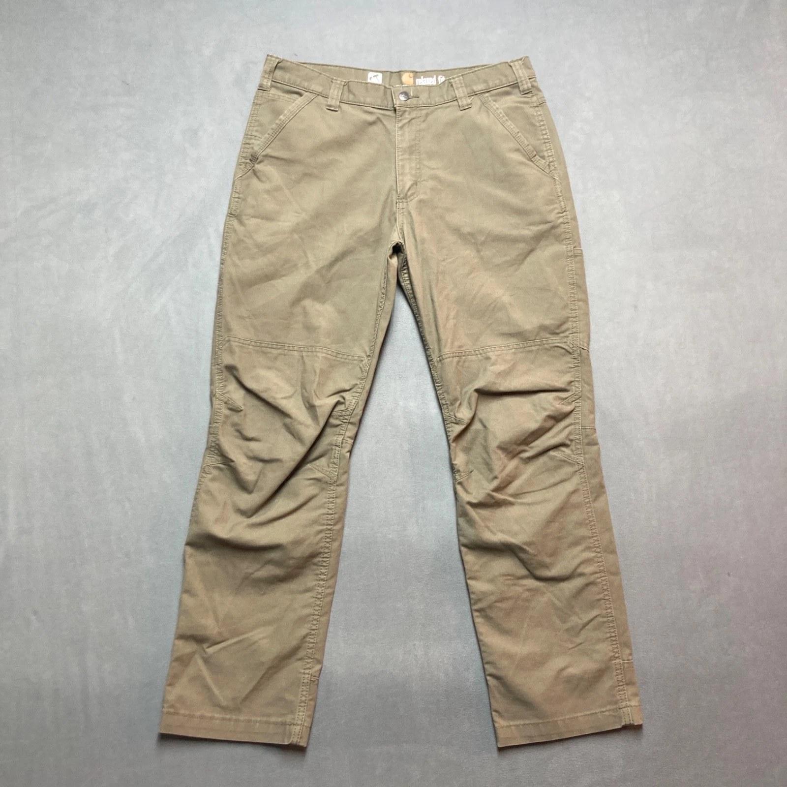 Carhartt Pants Mens 36x32 Khaki Full Swing Water Repellant Utility Workwear Flex