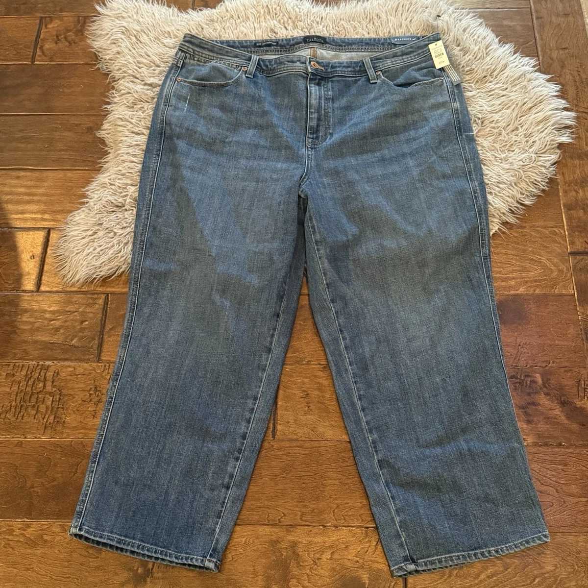 Pantaloni Cropped Talbots Taglia 8 A Pois Neri - Nuovi Con Etichette