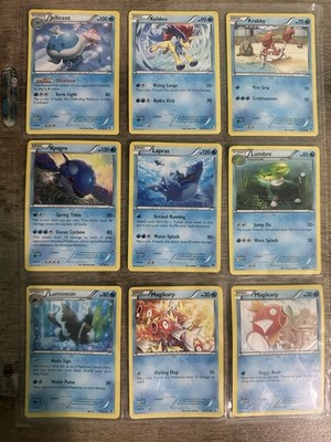 Pokemon Water and Ice Type Trading Card Game  9 Cards