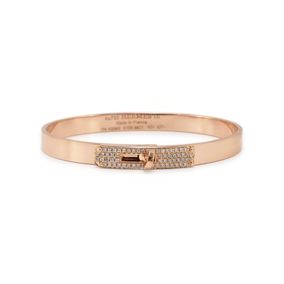 Hermes Paris 18K Rosegold Diamant Kelly Armreif Armband